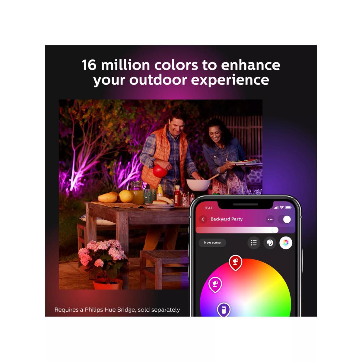 Philips Hue Lily Outdoor Spotlight Base Unit and 3x Lily Spotlights, Black – image 7