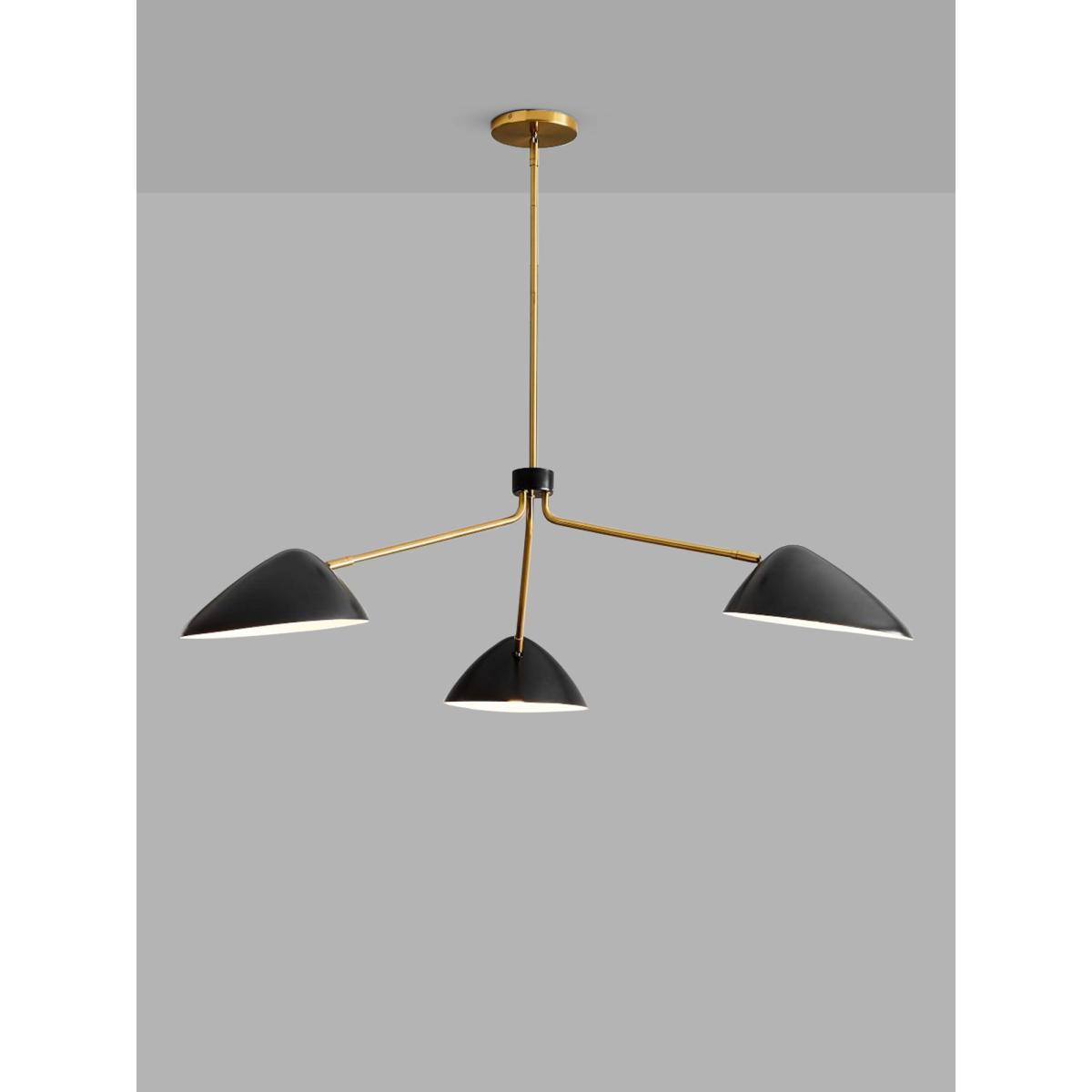west elm Curvilinear Mid-Century Chandelier Ceiling Light, Bronze/Black – image 2