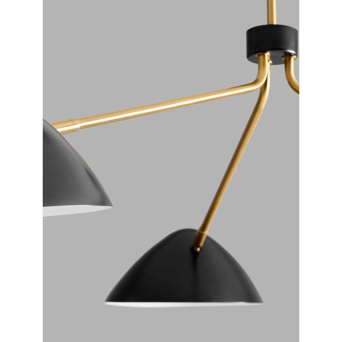 west elm Curvilinear Mid-Century Chandelier Ceiling Light, Bronze/Black – image 3