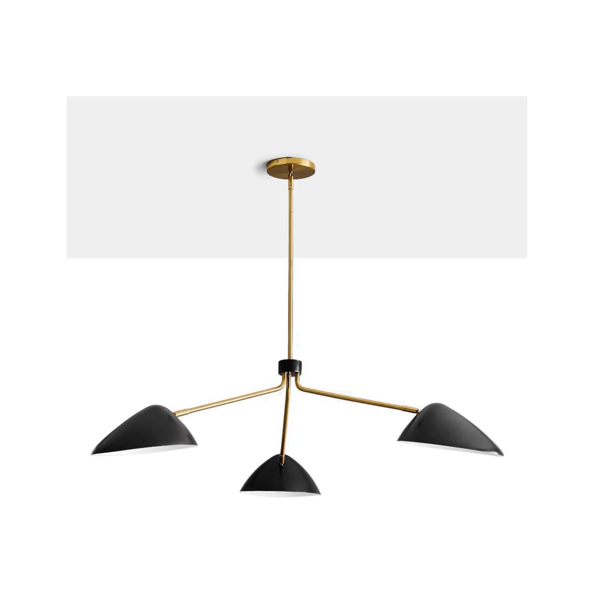 west elm Curvilinear Mid-Century Chandelier Ceiling Light, Bronze/Black – image 1