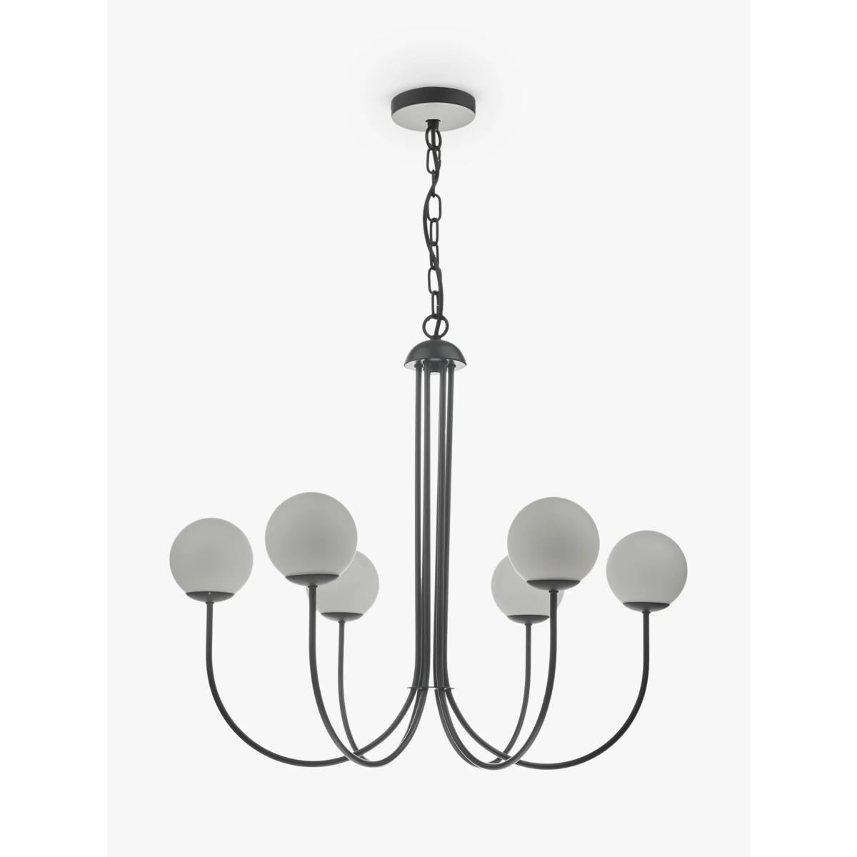 Där Ornella Opal Glass Ceiling Light, Matt Black – image 2