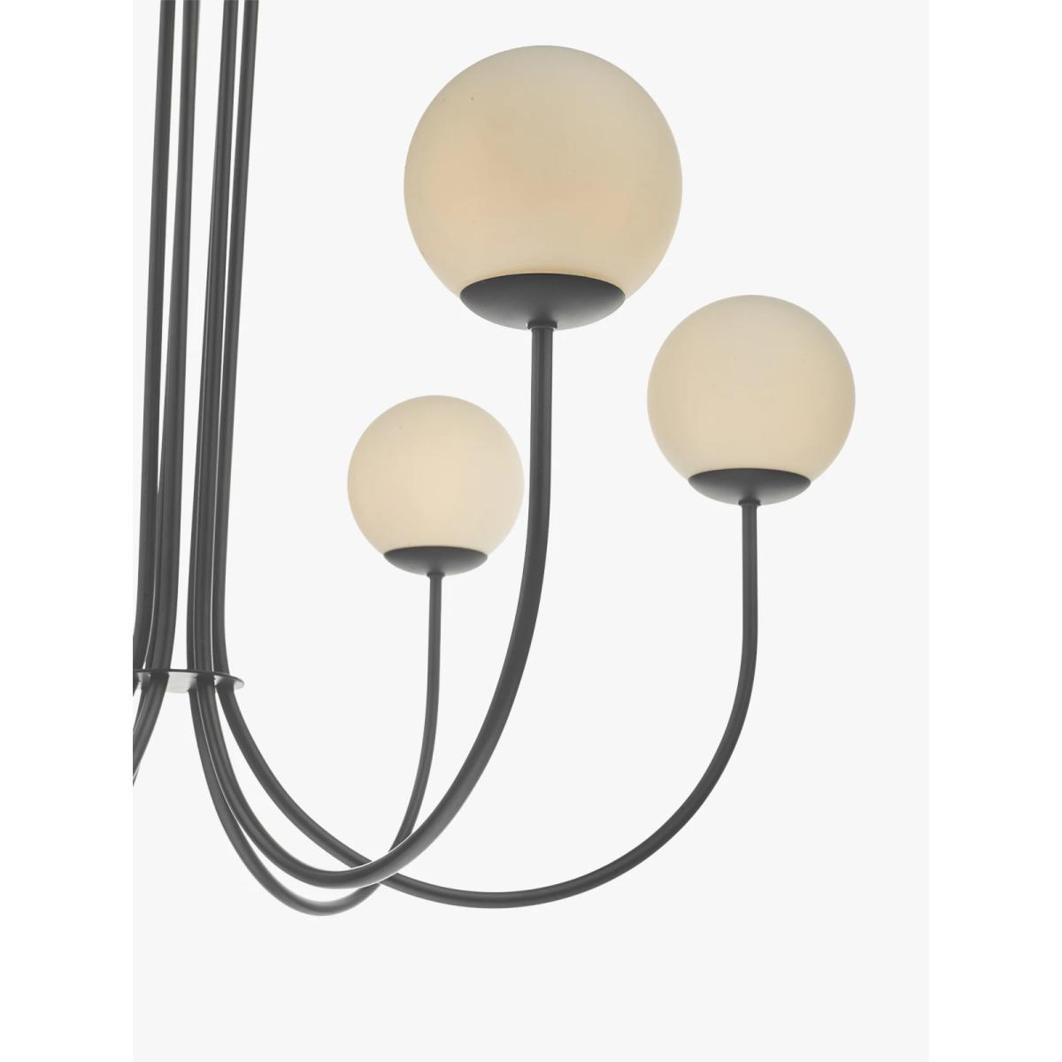 Där Ornella Opal Glass Ceiling Light, Matt Black – image 3