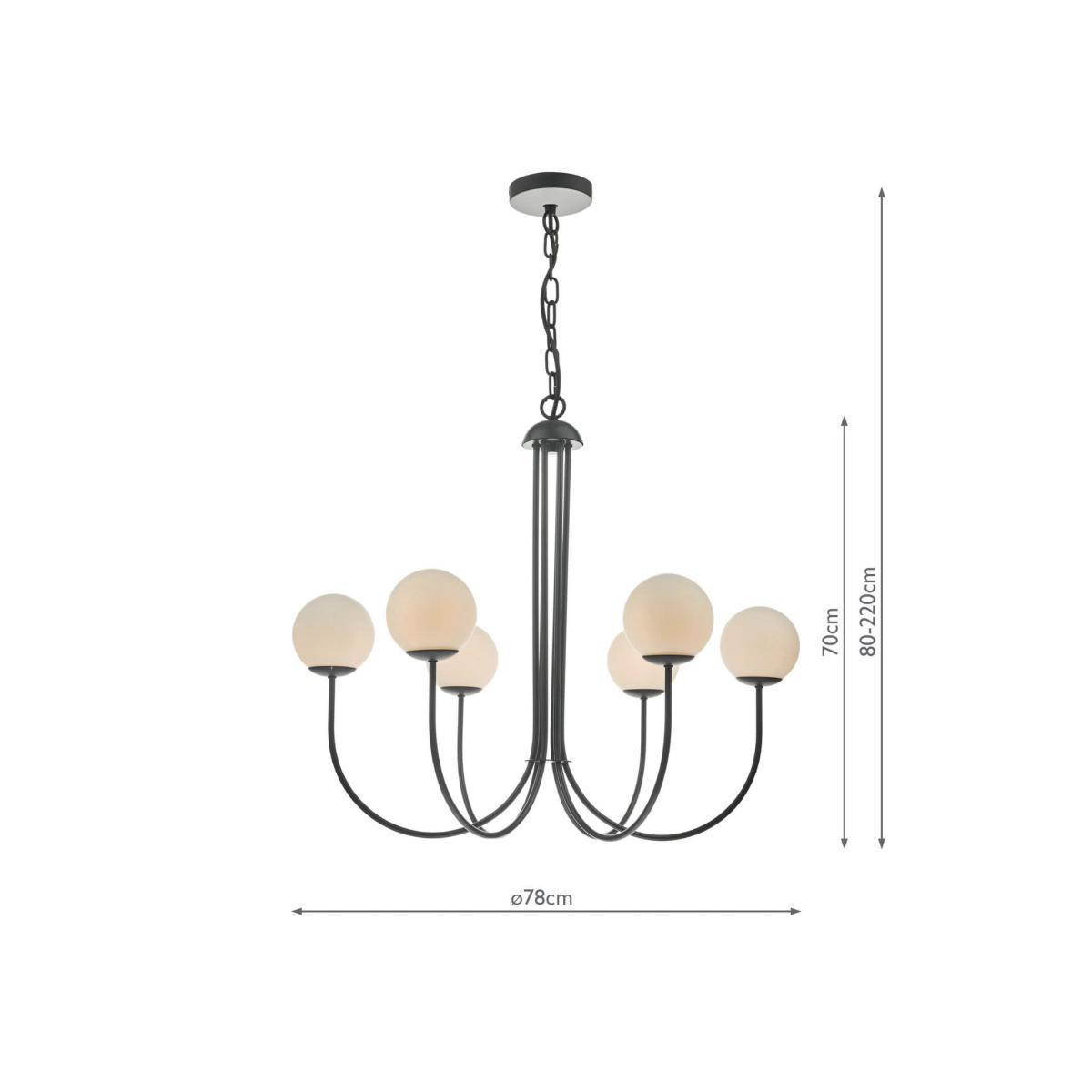 Där Ornella Opal Glass Ceiling Light, Matt Black – image 5