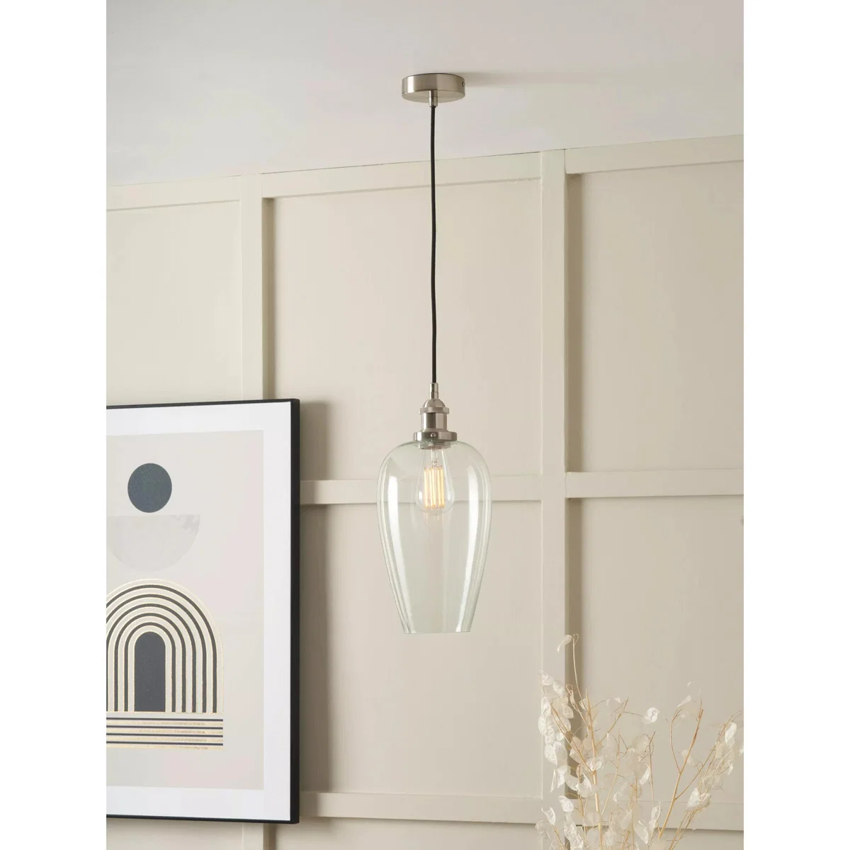 Pacific Clio Long Glass Shade Pendant Ceiling Light – image 3