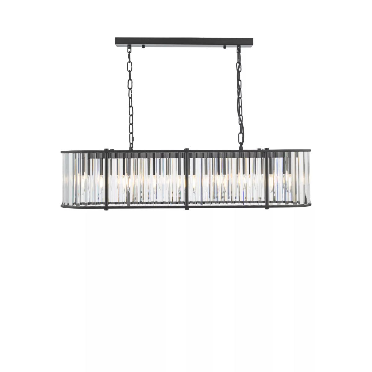 Där Kiran Glass 7 Arm Bar Ceiling Light, Black – image 4