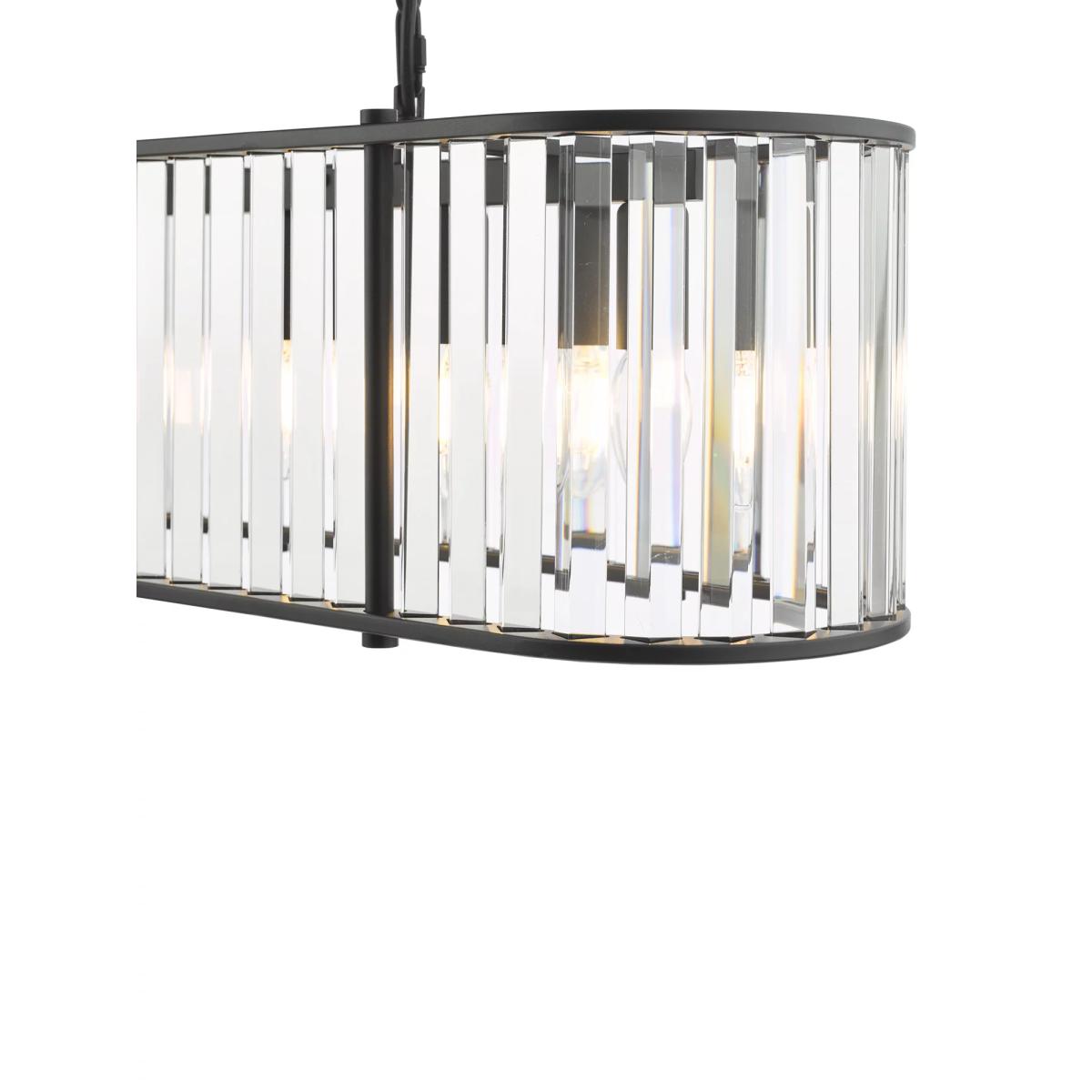 Där Kiran Glass 7 Arm Bar Ceiling Light, Black – image 5
