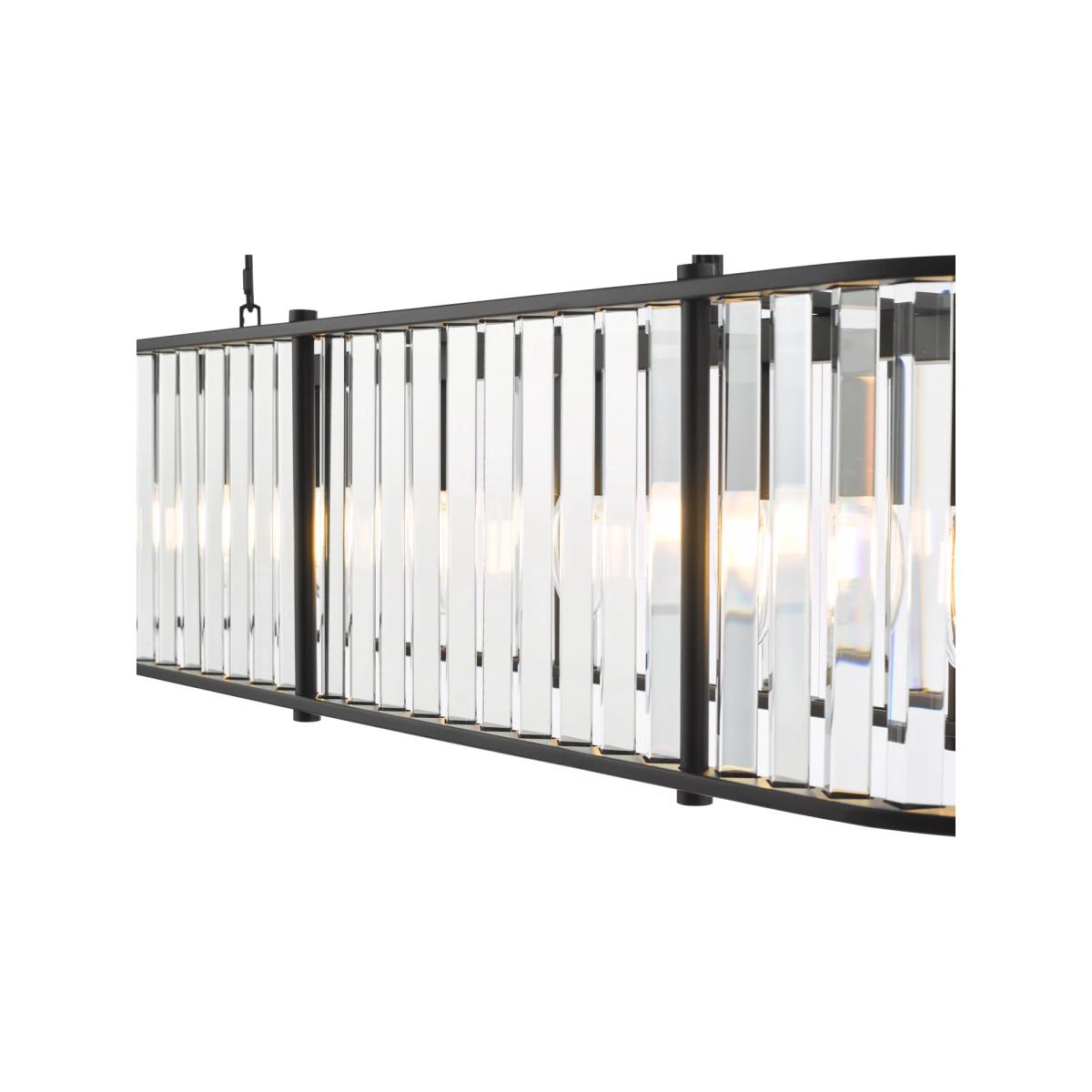 Där Kiran Glass 7 Arm Bar Ceiling Light, Black – image 6