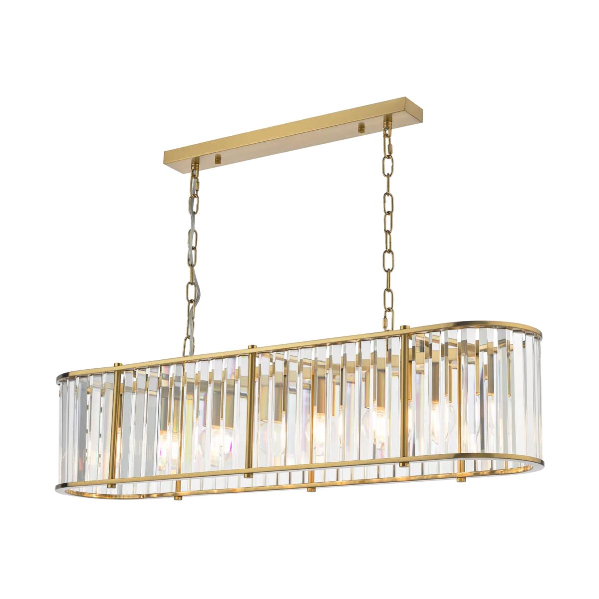 Där Kiran Glass 7 Arm Bar Ceiling Light, Black – image 1