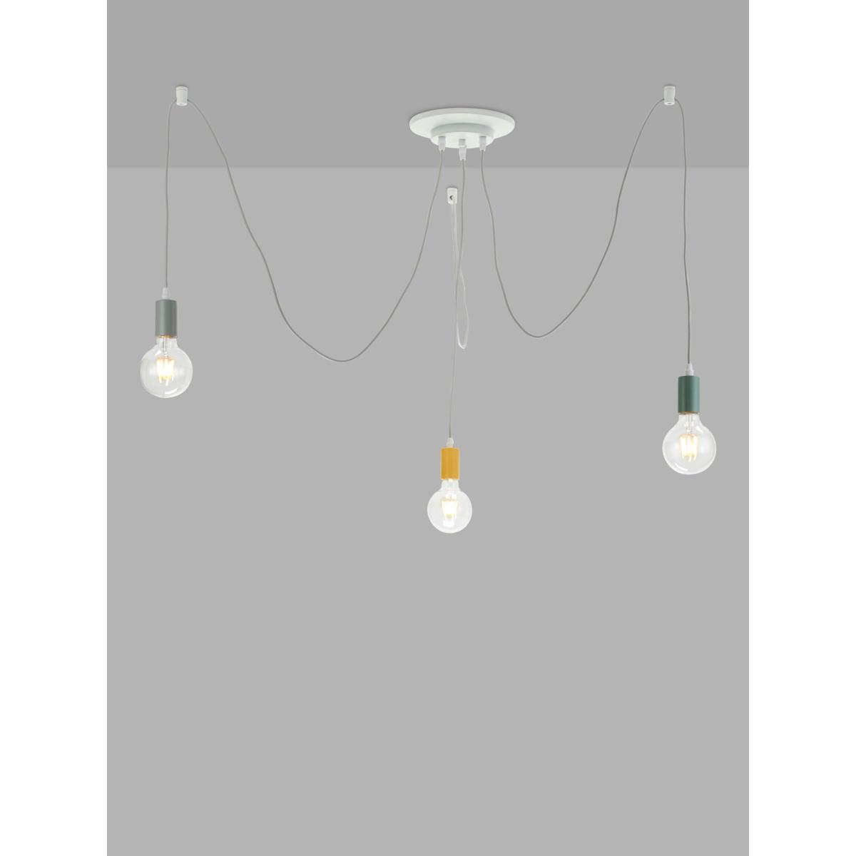 little home at John Lewis 3 Pendant Swag Ceiling Light, White/Multi – image 2