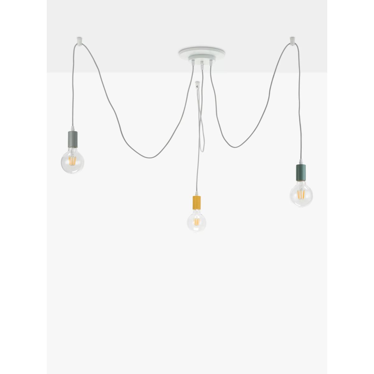 little home at John Lewis 3 Pendant Swag Ceiling Light, White/Multi – image 6