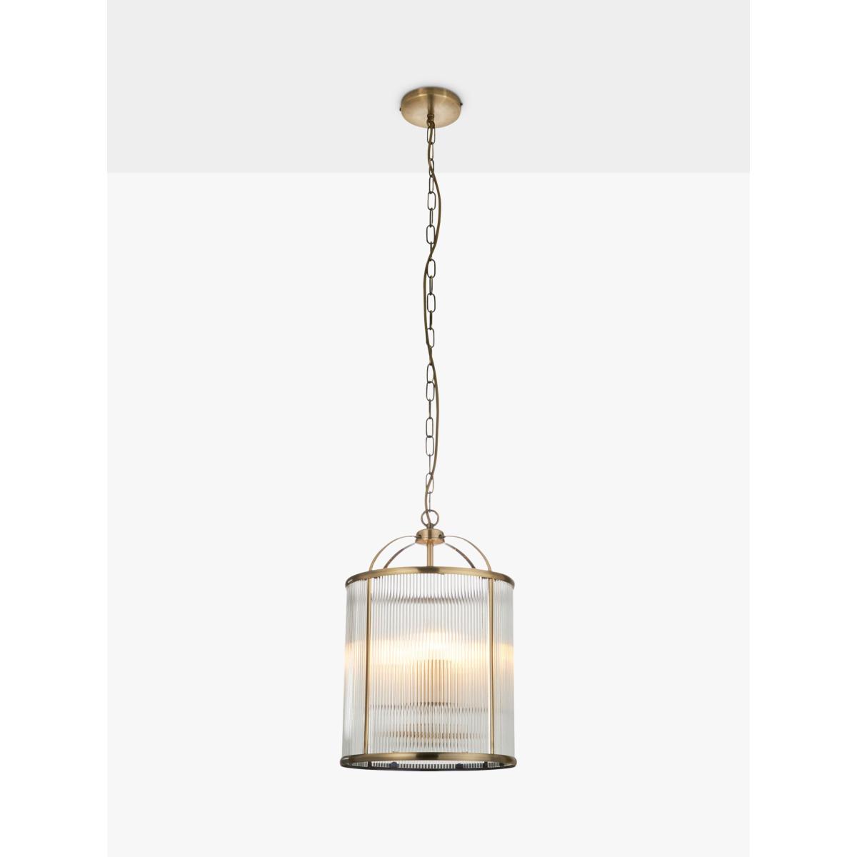 Bay Lighting Stockwell Ribbed 4 Arm Pendant Ceiling Light, Brass – image 2