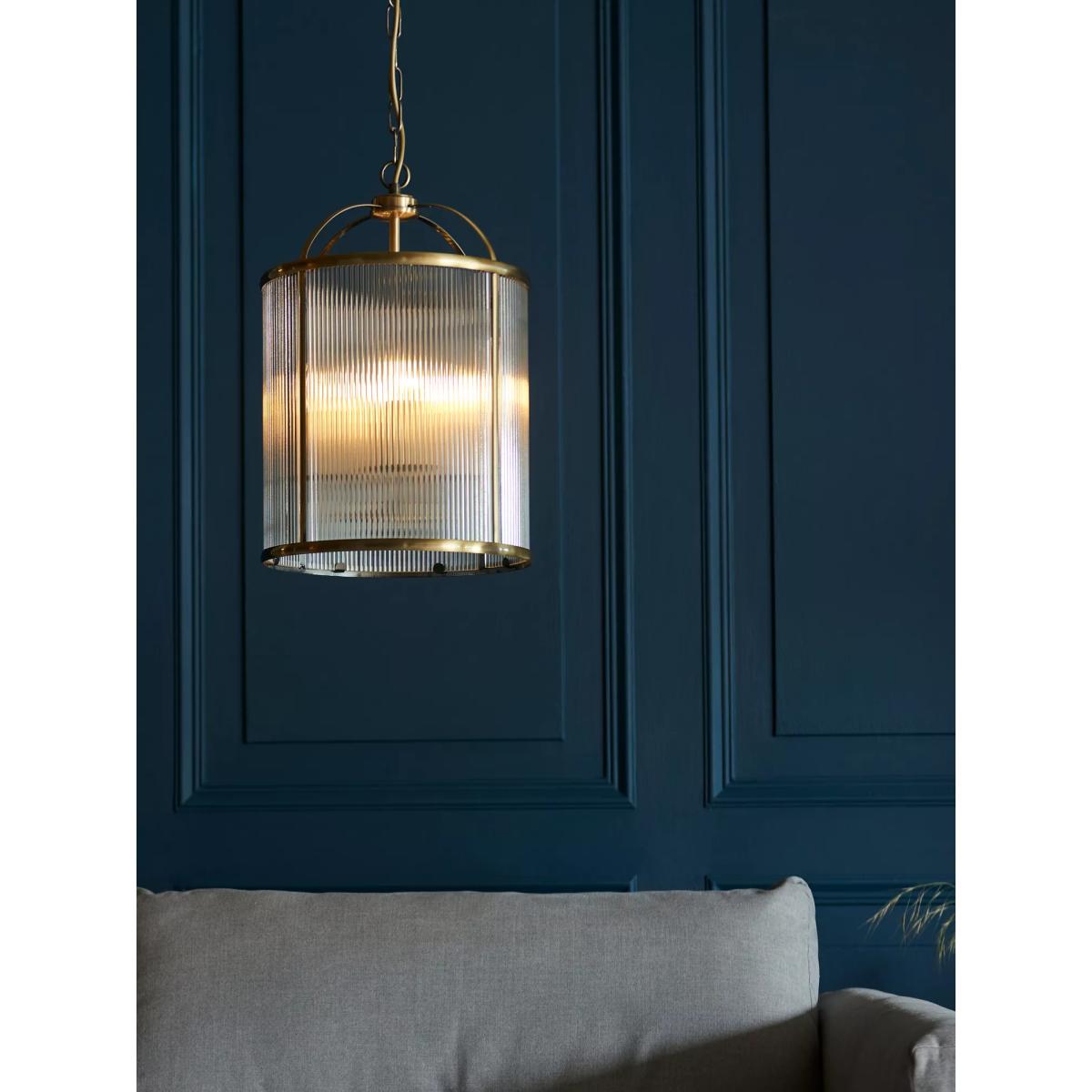 Bay Lighting Stockwell Ribbed 4 Arm Pendant Ceiling Light, Brass – image 3