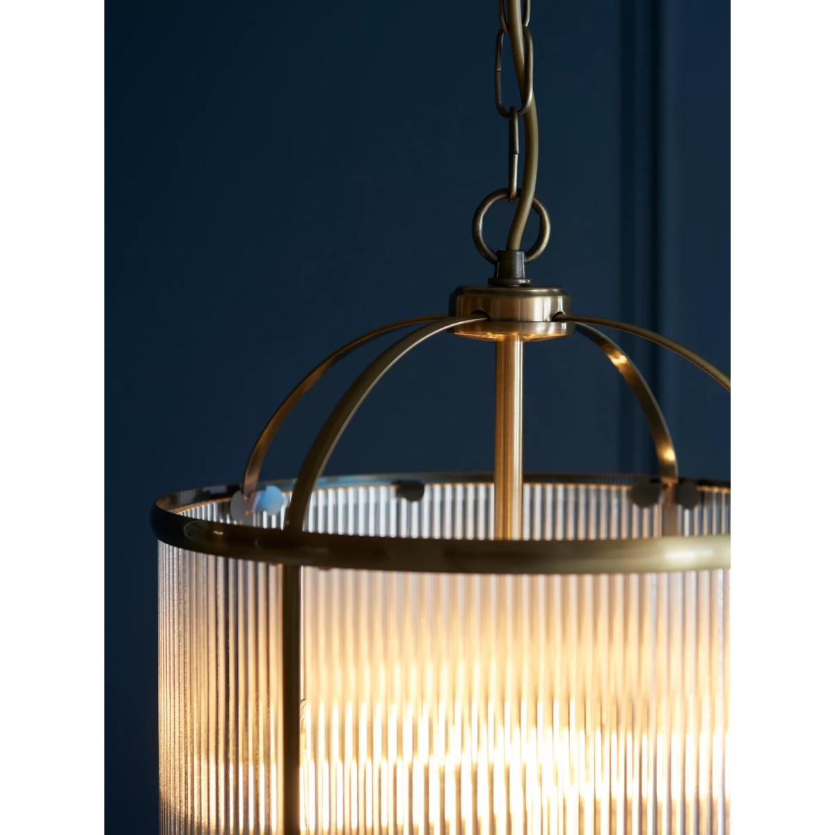 Bay Lighting Stockwell Ribbed 4 Arm Pendant Ceiling Light, Brass – image 6