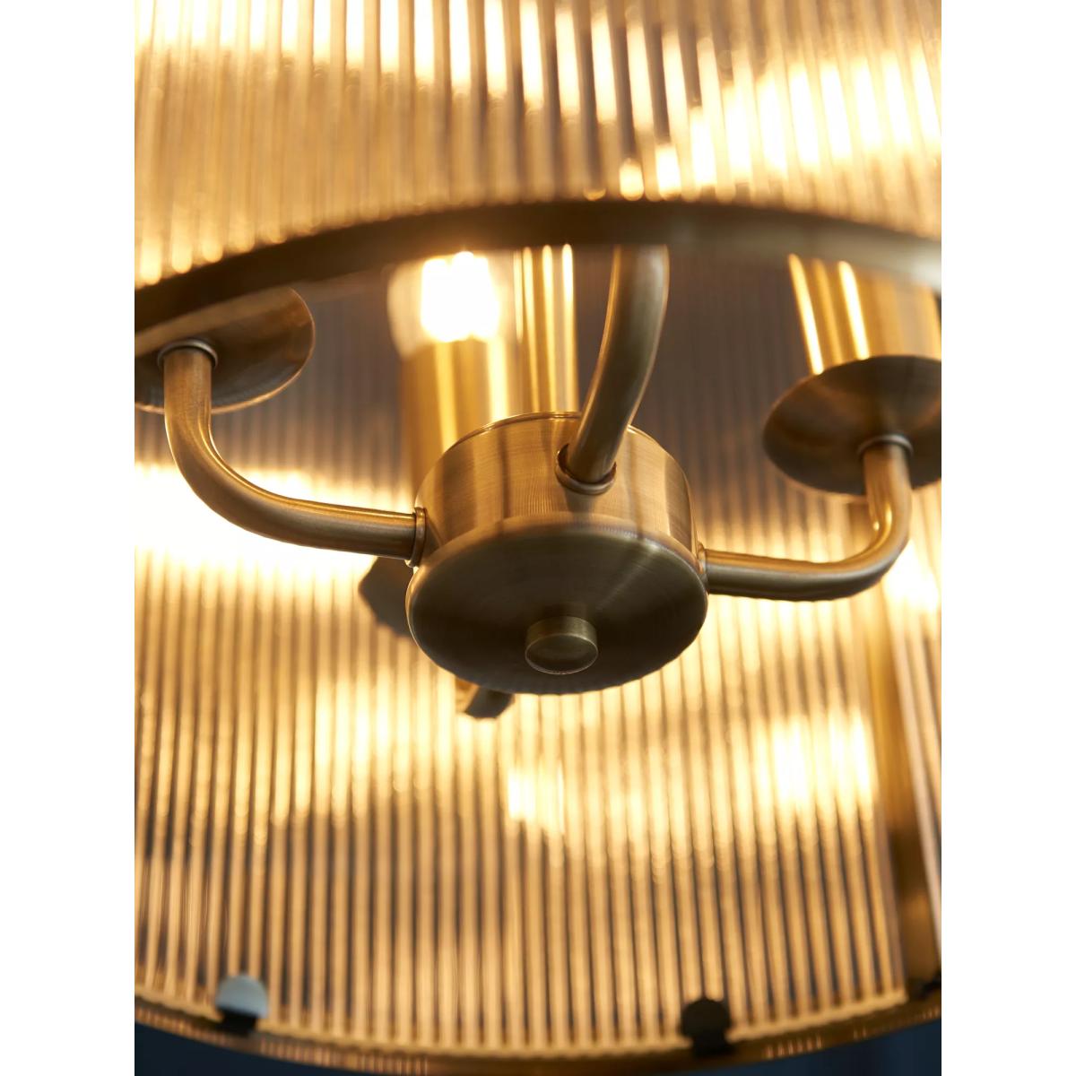 Bay Lighting Stockwell Ribbed 4 Arm Pendant Ceiling Light, Brass – image 8