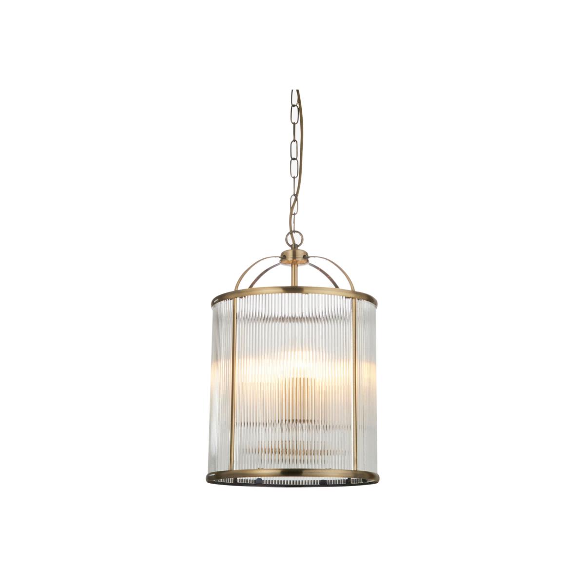 Bay Lighting Stockwell Ribbed 4 Arm Pendant Ceiling Light, Brass – image 1