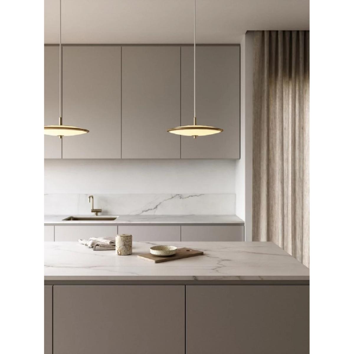 Nordlux Blanche 32 Pendant Ceiling Light, White/Brass – image 4