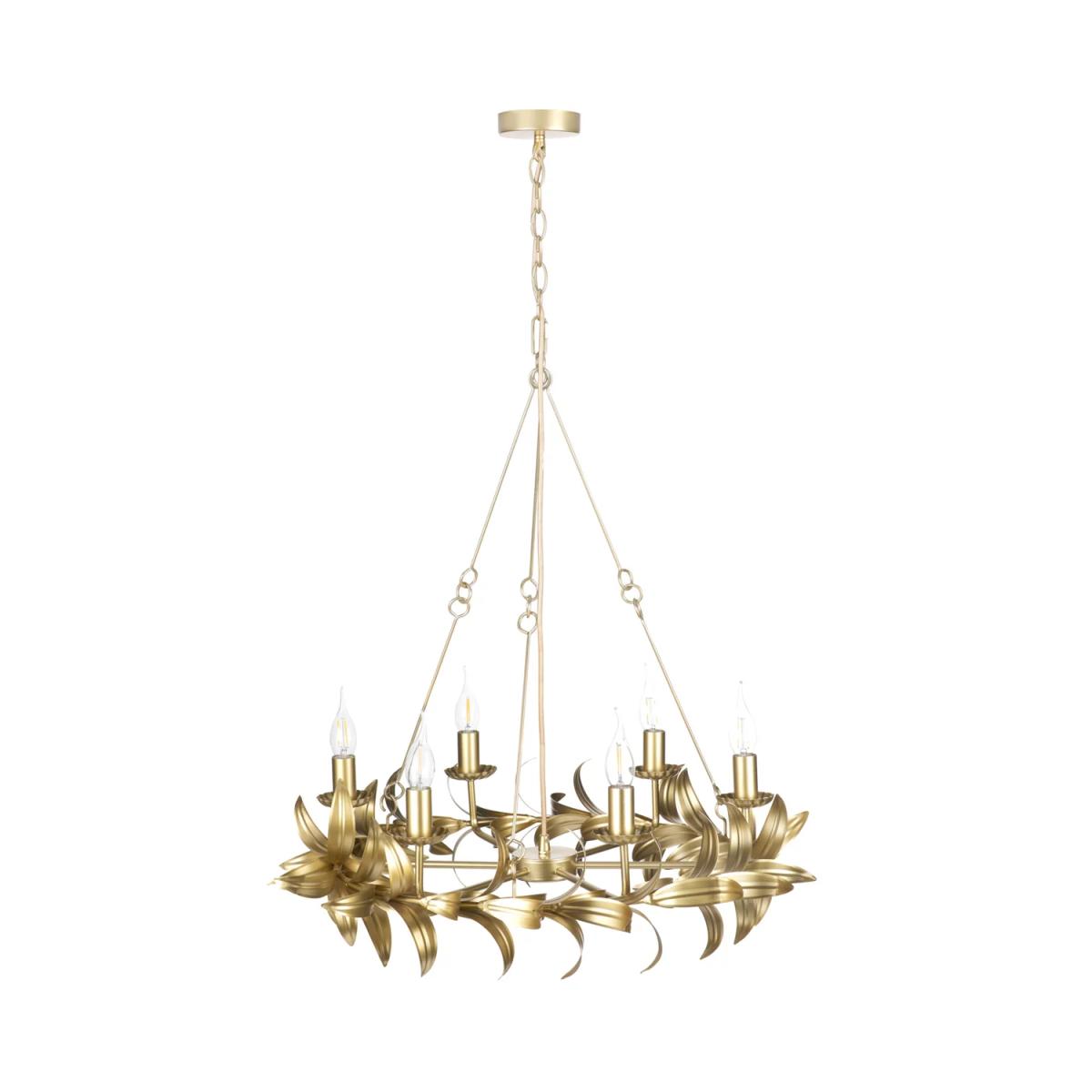 Där Nadria 6 Arm Pendant Ceiling Light, Gold – image 2