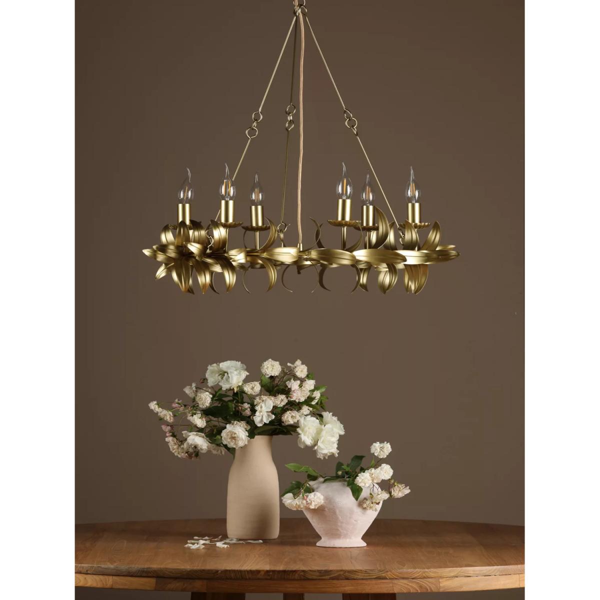 Där Nadria 6 Arm Pendant Ceiling Light, Gold – image 7
