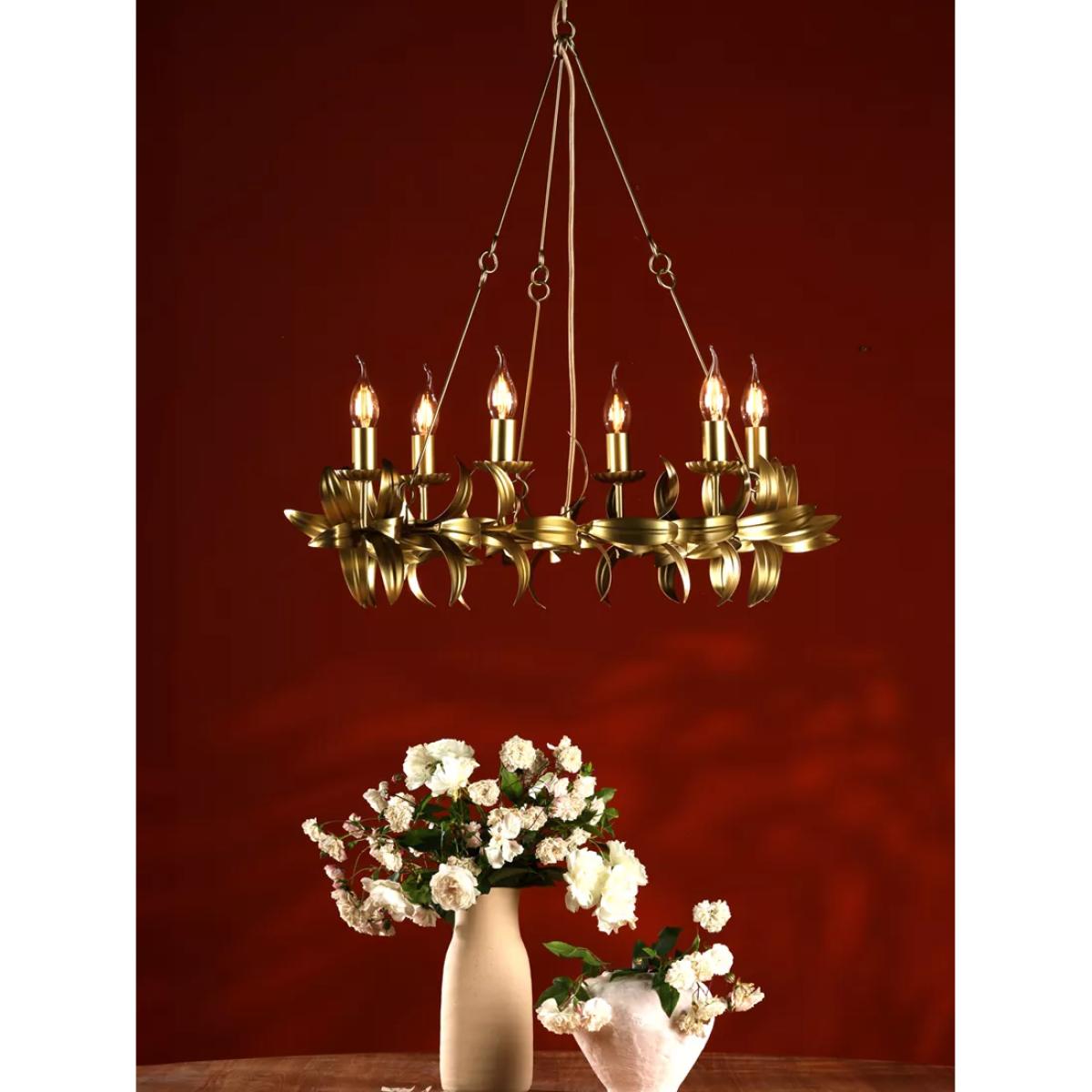 Där Nadria 6 Arm Pendant Ceiling Light, Gold – image 8