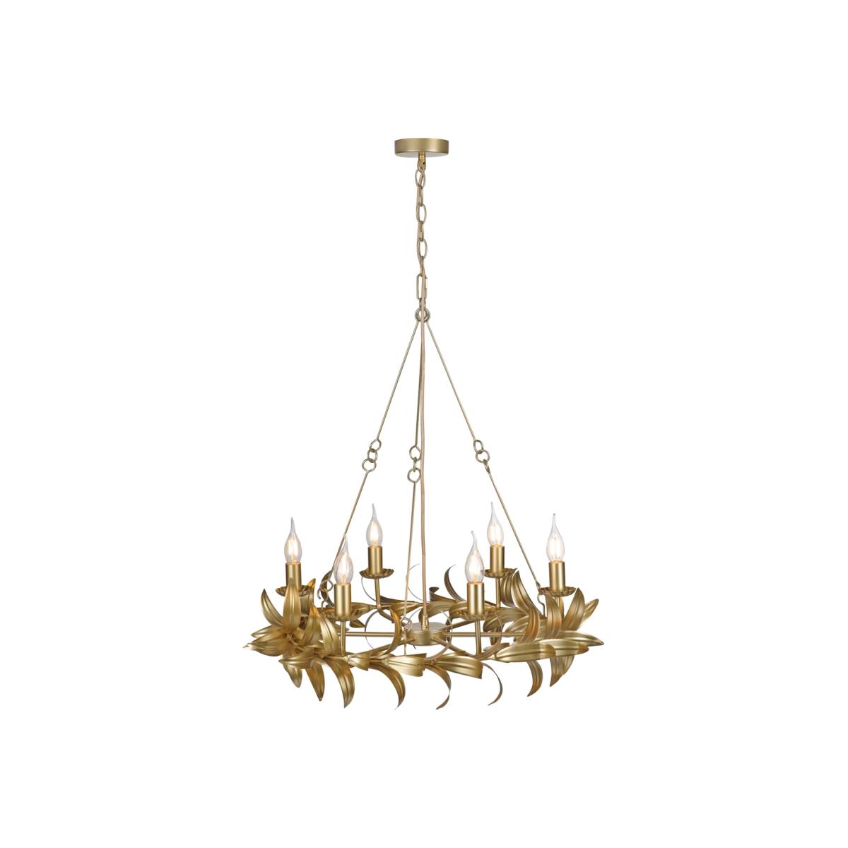 Där Nadria 6 Arm Pendant Ceiling Light, Gold – image 1