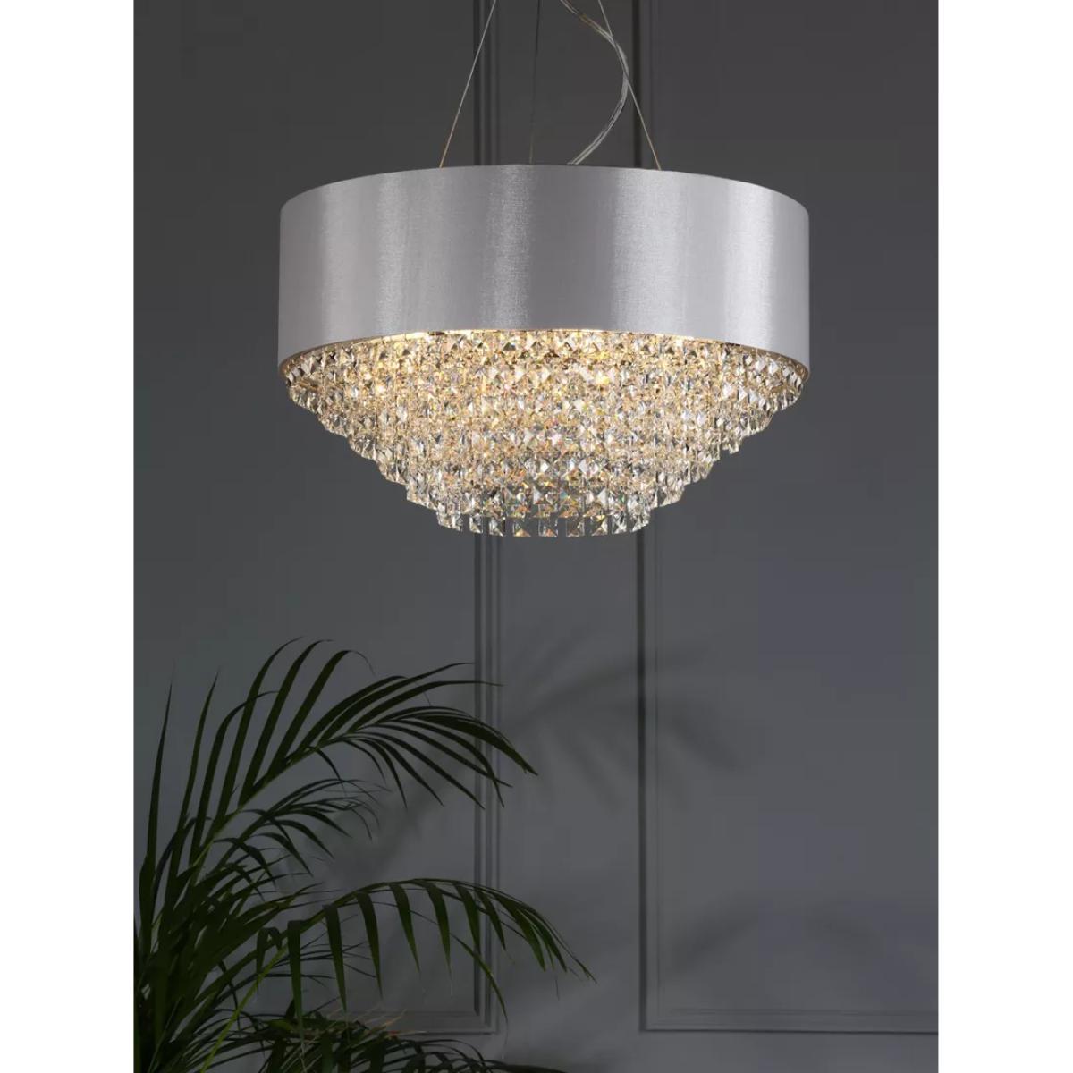 Laura Ashley Carrington Crystal Glass Ceiling Light, Smooth Grey – image 1