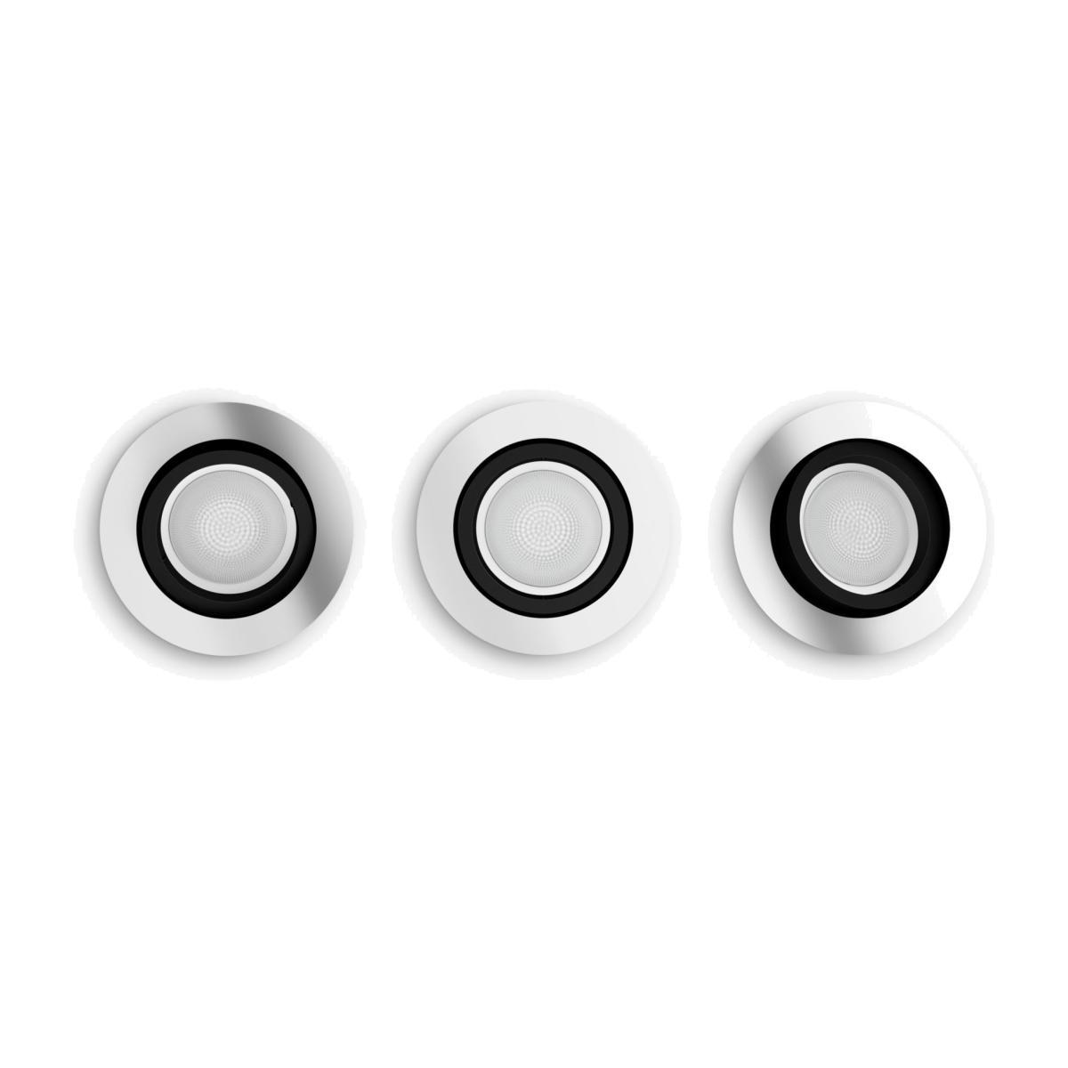Philips Hue White Ambiance Milliskin GU10 LED Recessed Smart Spotlights with Bluetooth, Set of 3 – image 1