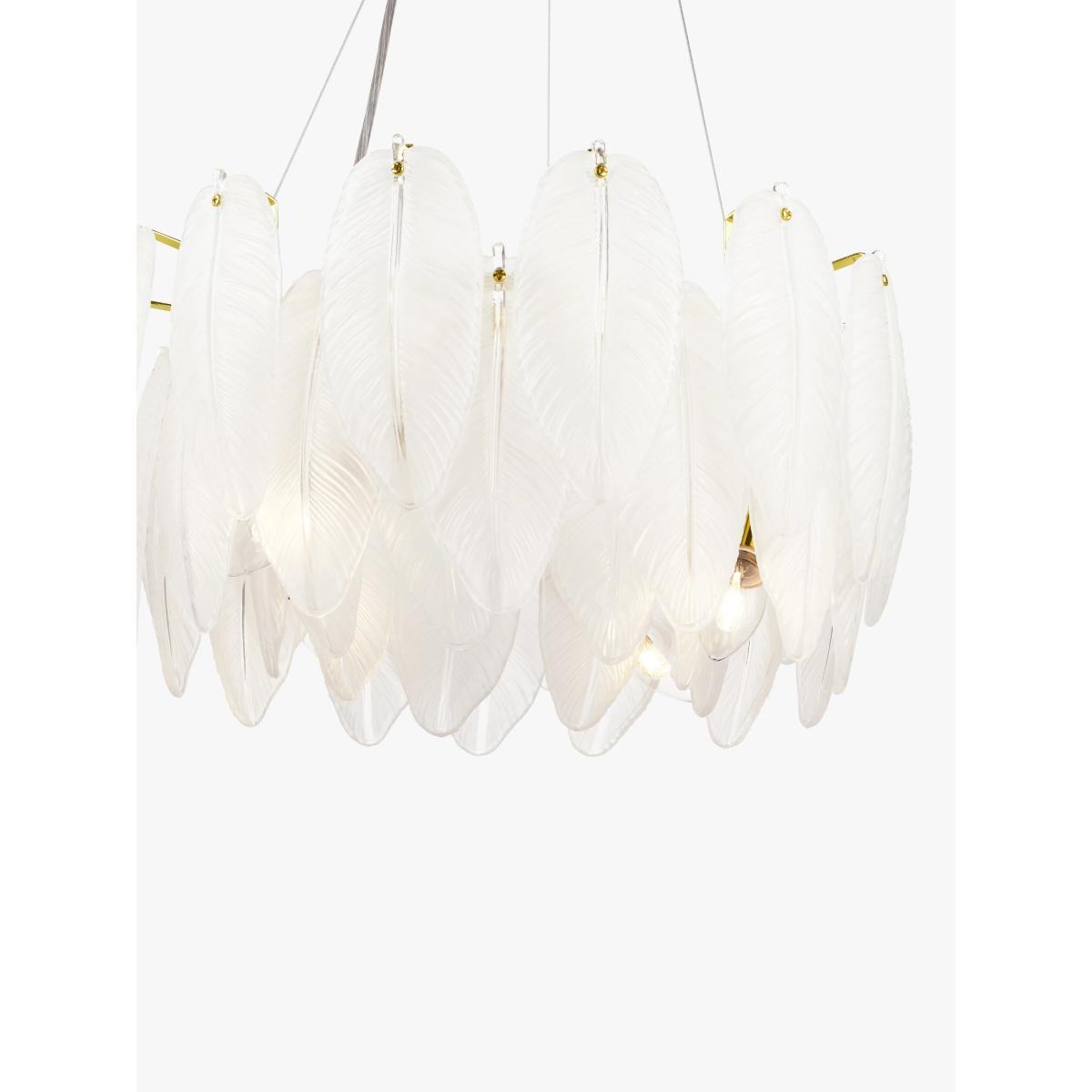 John Lewis Frosted Feathers Pendant Ceiling Light, Antique Brass – image 4