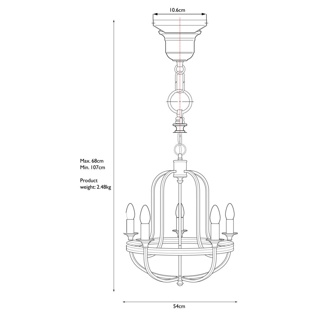 John Lewis & Partners Warwick Chandelier Ceiling Light, Brushed Chrome – image 8