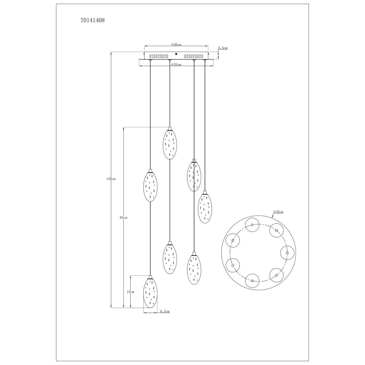 John Lewis & Partners Bubble LED 7 Pendant Cluster Ceiling Light, Chrome – image 5