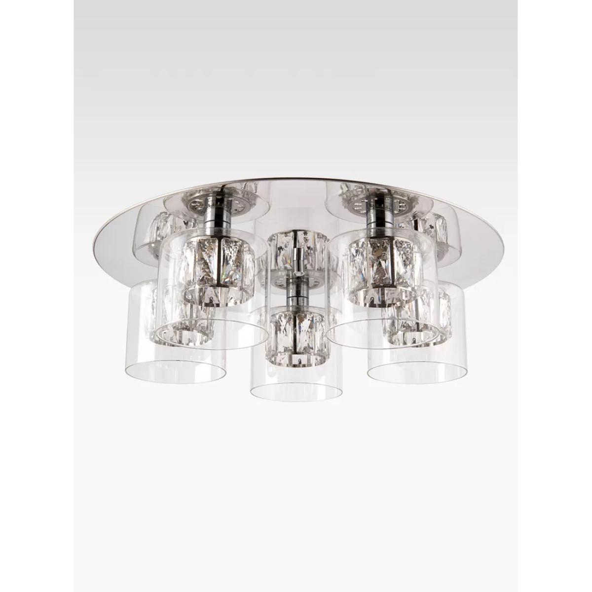 Bay Lighting Nina Crystal Glass Semi Flush Ceiling Light, Clear – image 2
