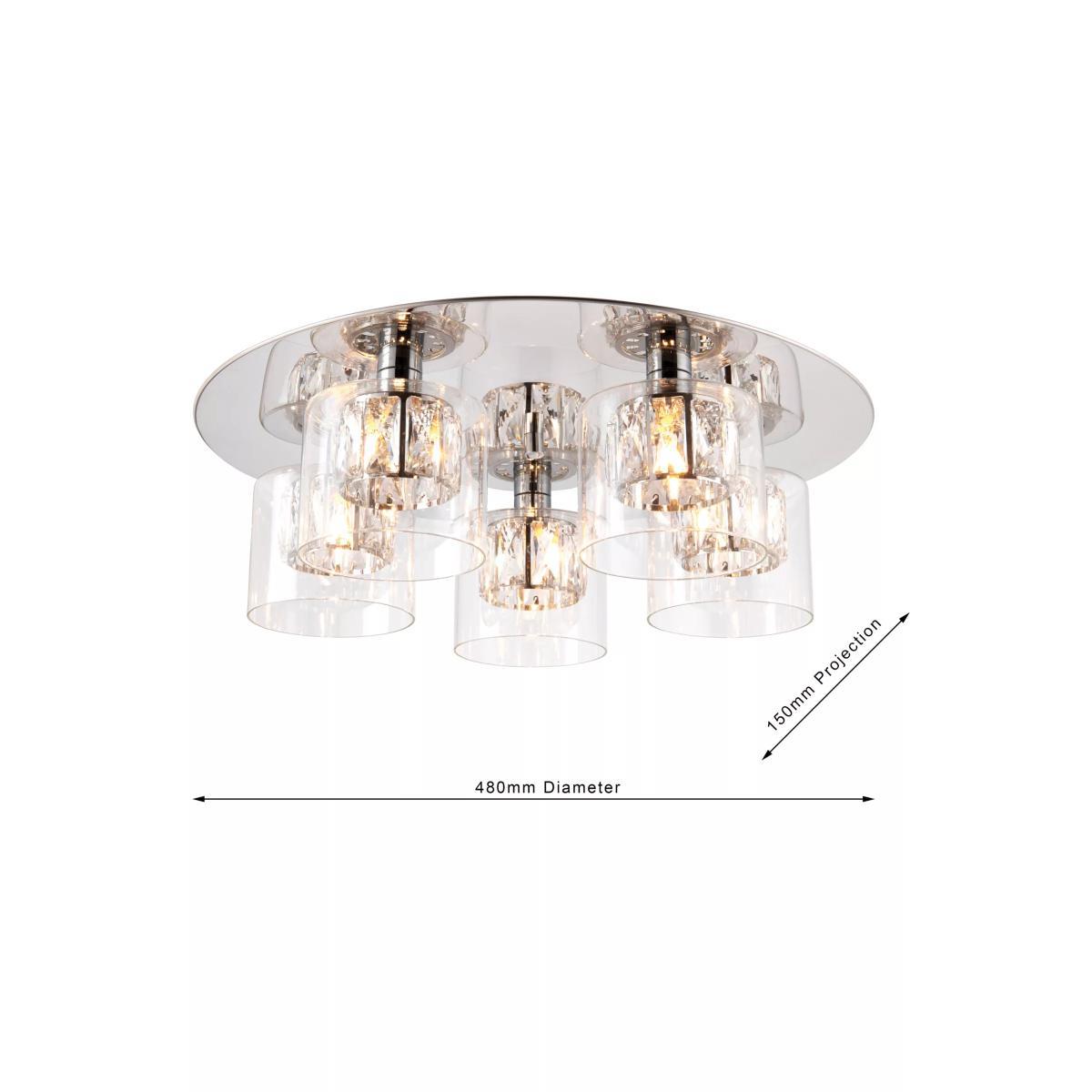Bay Lighting Nina Crystal Glass Semi Flush Ceiling Light, Clear – image 5