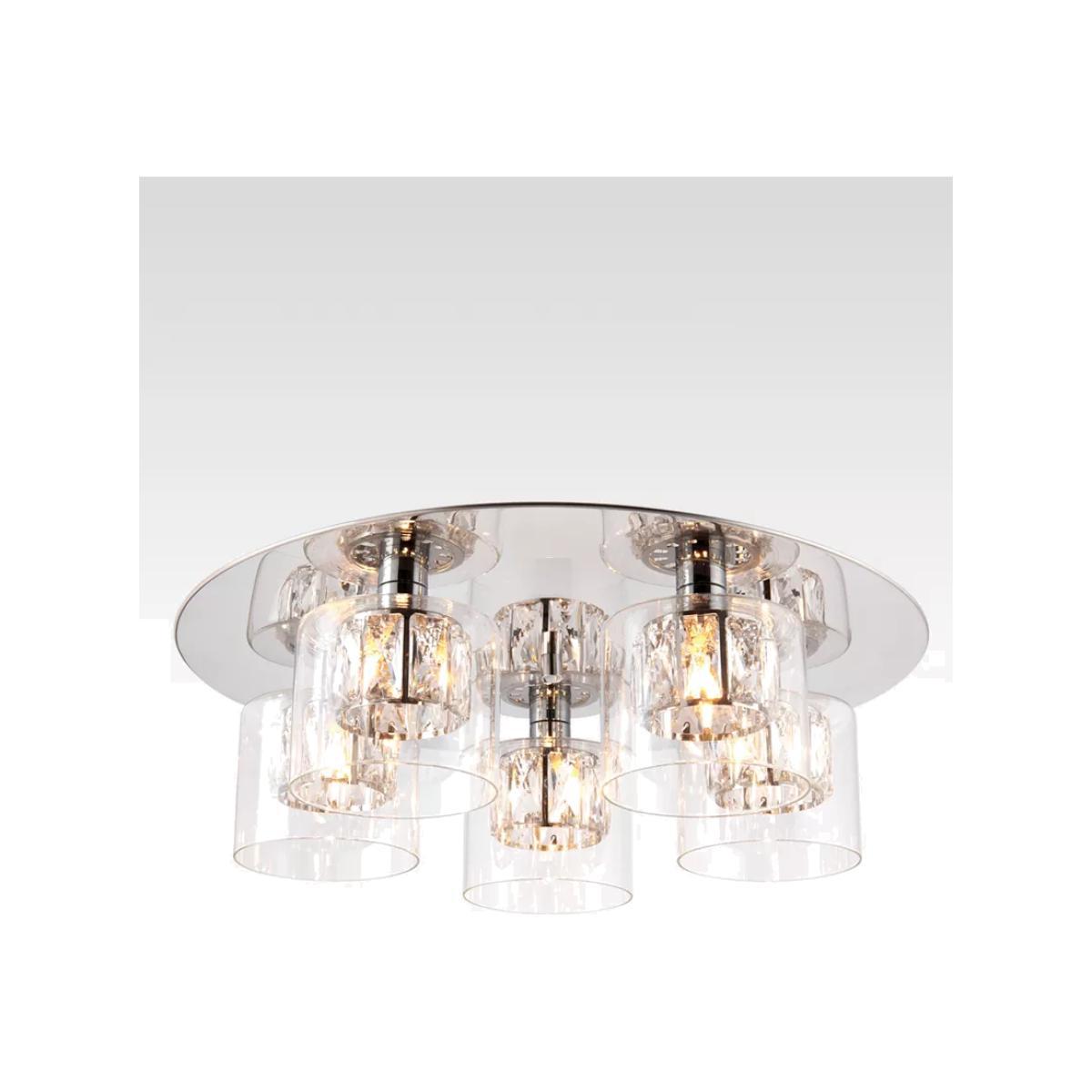 Bay Lighting Nina Crystal Glass Semi Flush Ceiling Light, Clear – image 1