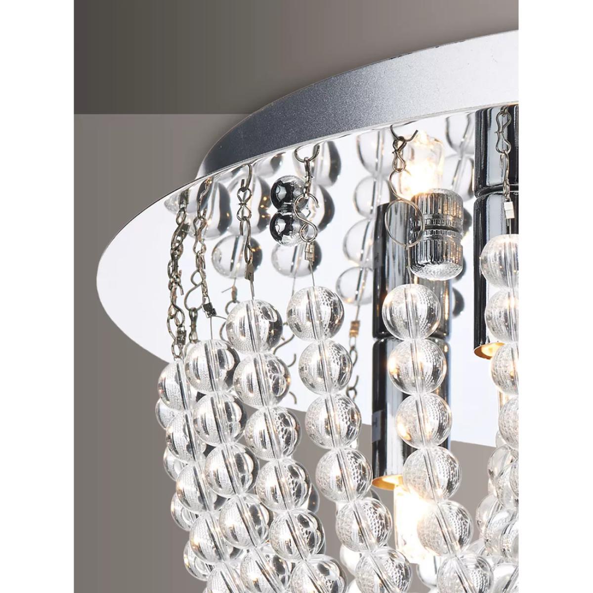 Där Saigon Crystal Flush Ceiling Light, Clear/Chrome – image 2