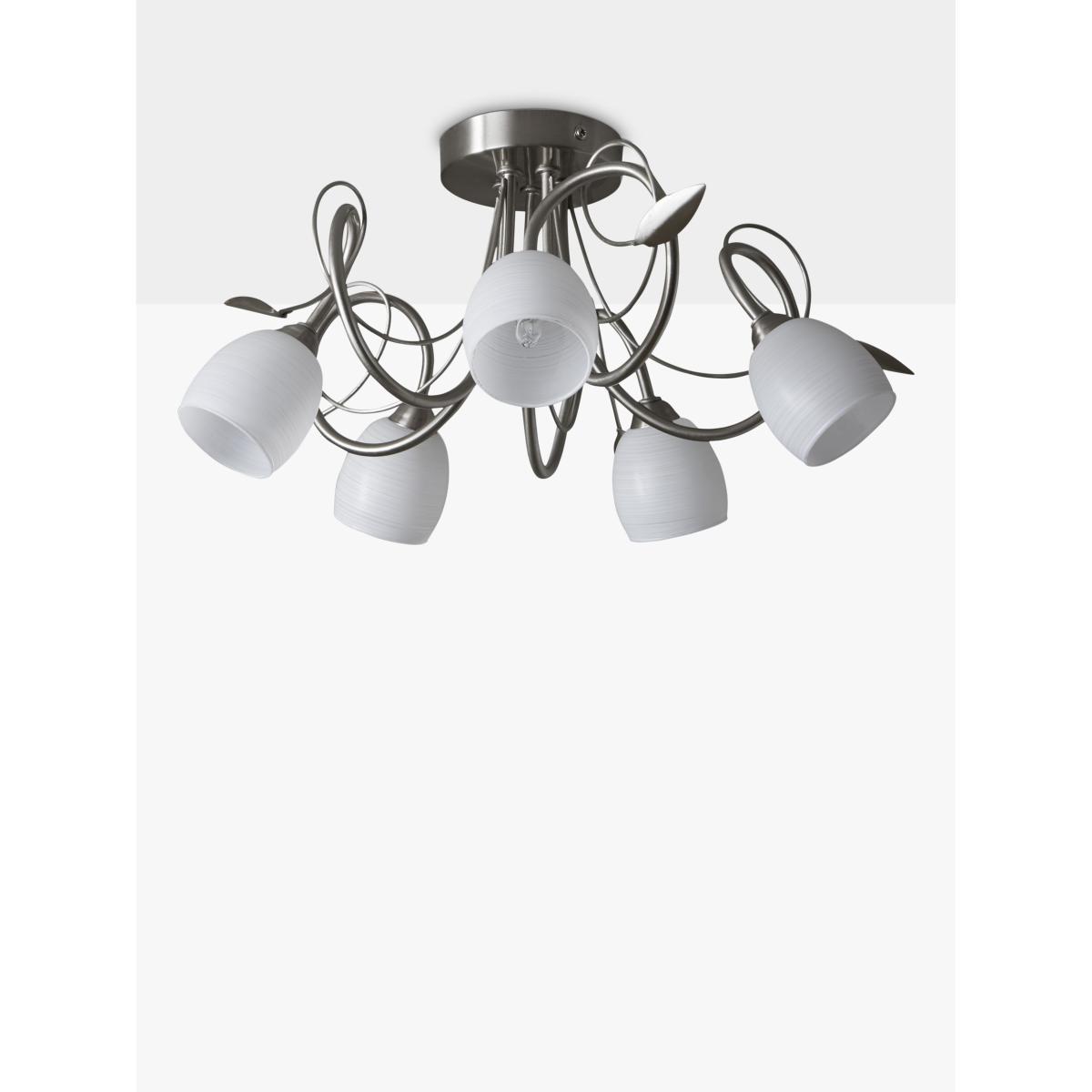 John Lewis & Partners Amara Semi Flush 5 Arm Ceiling Light, Satin Nickel – image 3