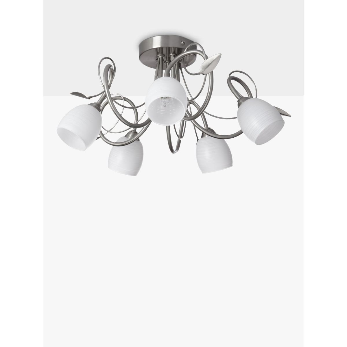 John Lewis & Partners Amara Semi Flush 5 Arm Ceiling Light, Satin Nickel – image 4