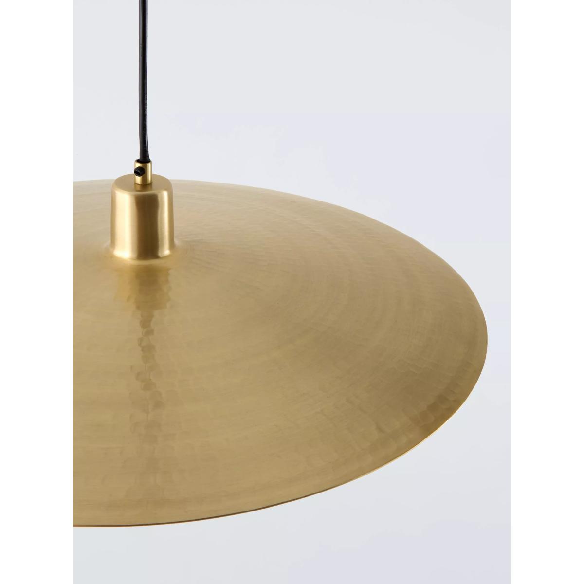 John Lewis Hammered Metal Flat Pendant Ceiling Light, Gold – image 2