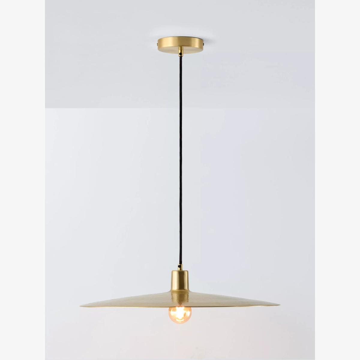 John Lewis Hammered Metal Flat Pendant Ceiling Light, Gold – image 1