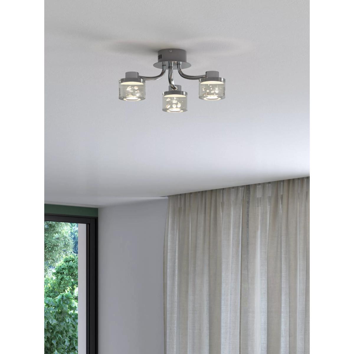 John Lewis & Partners Lawrence LED Bubble Flush Ceiling Light, 3 Light, Clear/Silver – image 3