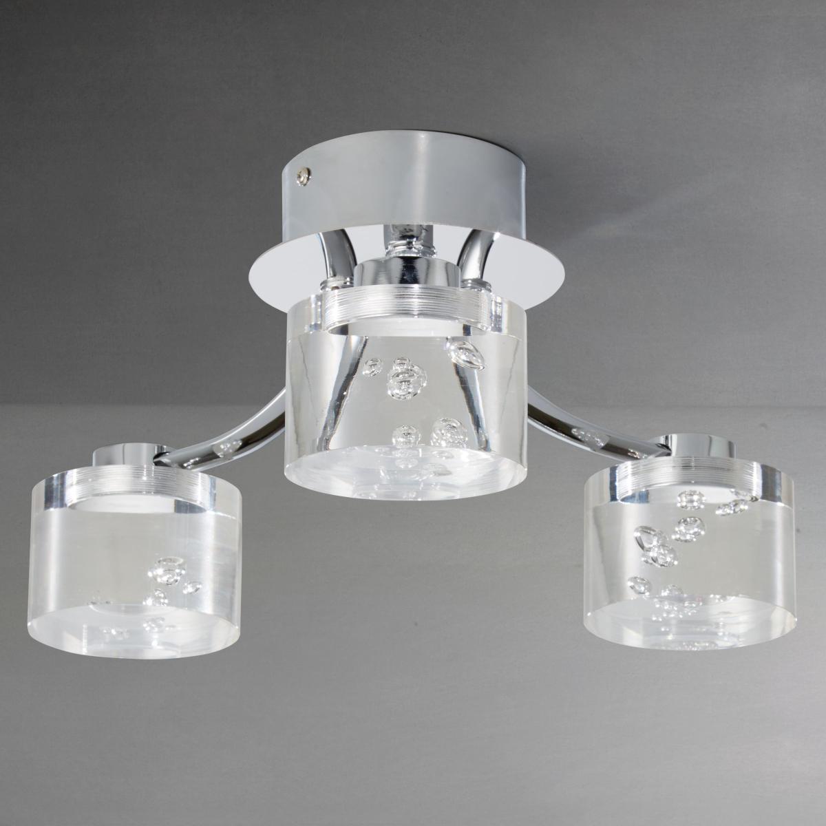 John Lewis & Partners Lawrence LED Bubble Flush Ceiling Light, 3 Light, Clear/Silver – image 4