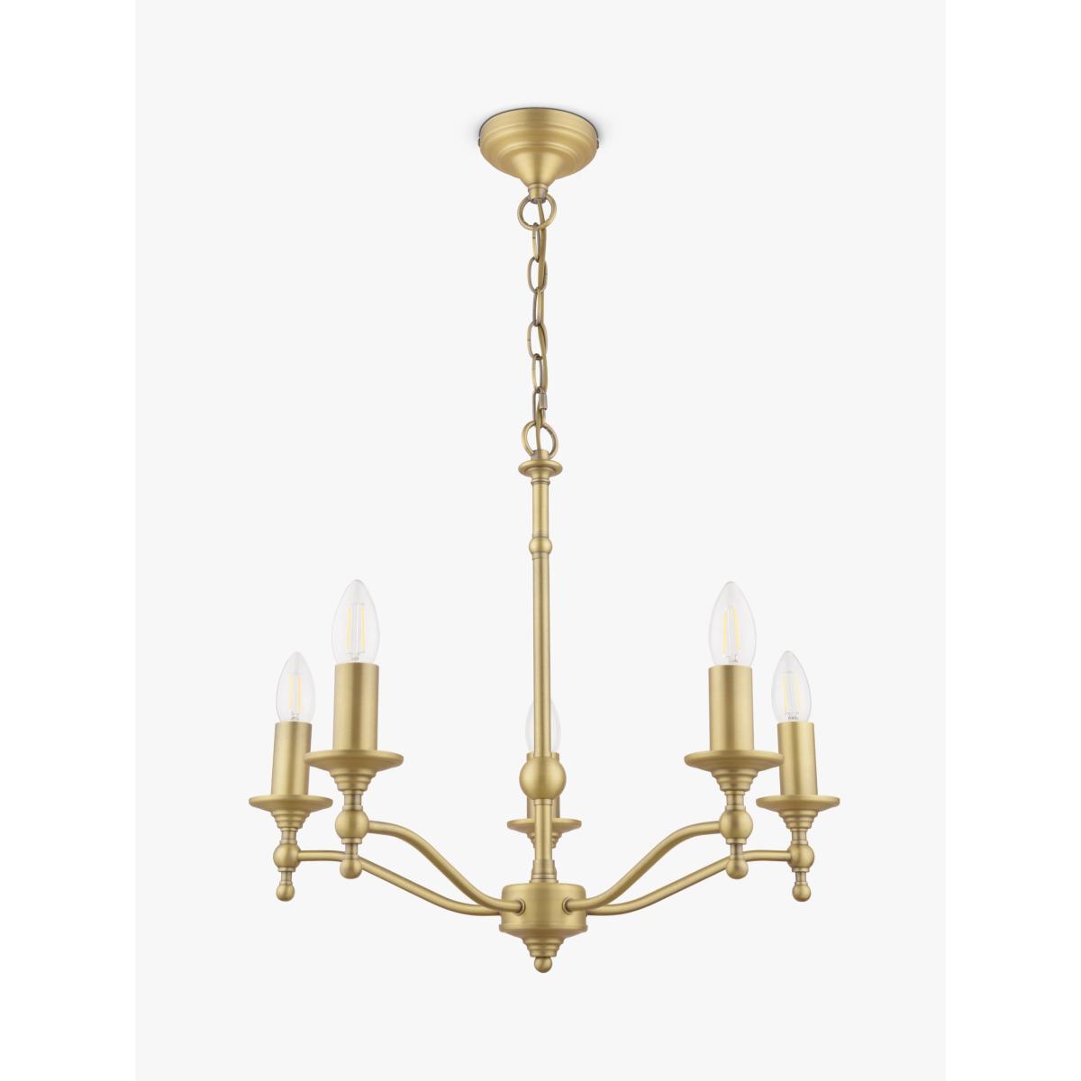 Laura Ashley Ludchurch Chandelier Ceiling Light, 5 Arms, Matt Antique Brass – image 4