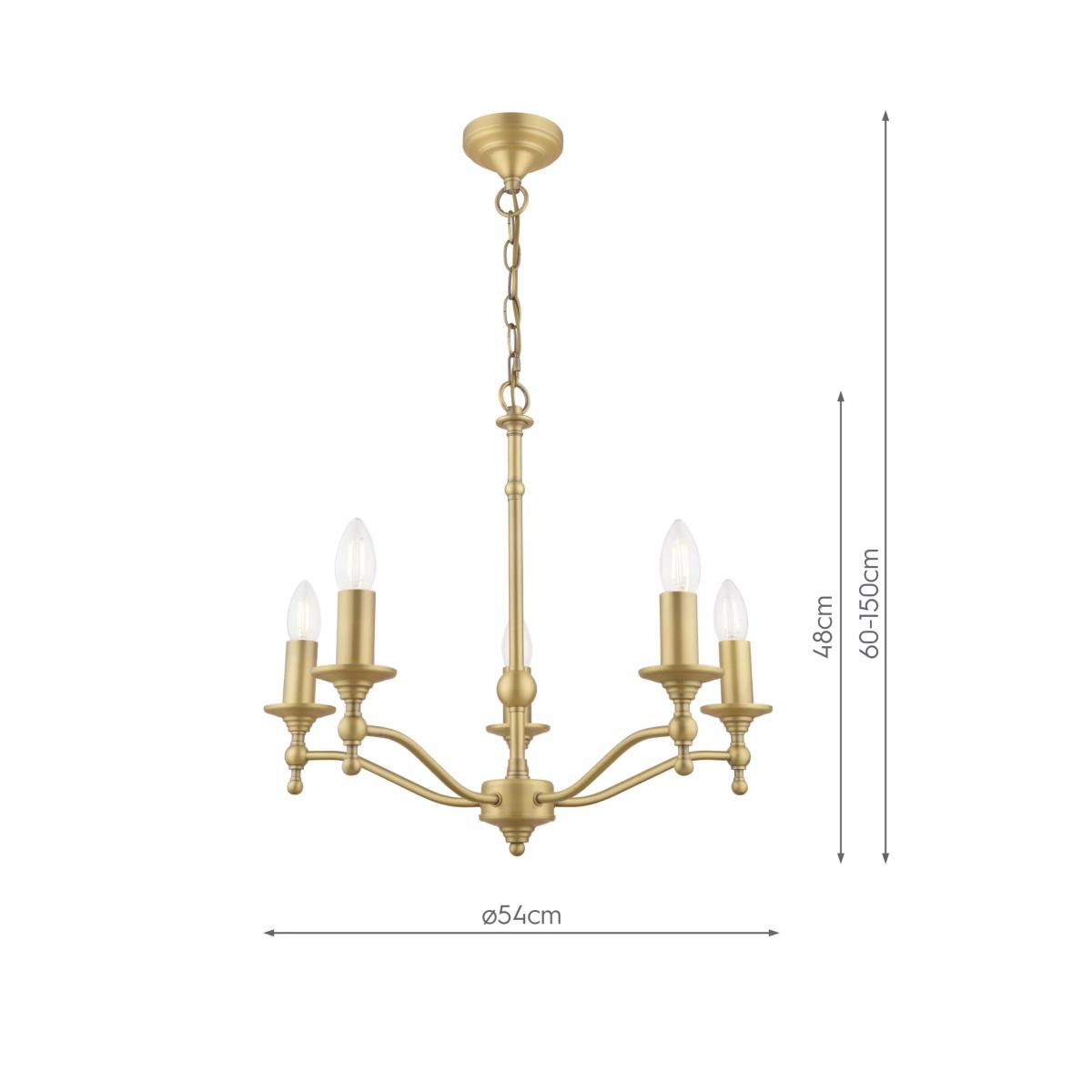 Laura Ashley Ludchurch Chandelier Ceiling Light, 5 Arms, Matt Antique Brass – image 7