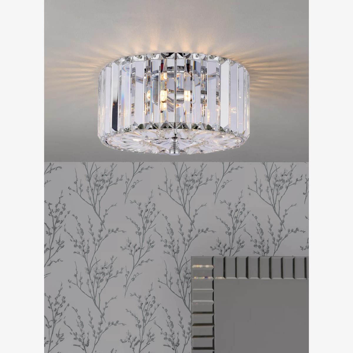 Laura Ashley Fernhurst 3 Bulb Flush Ceiling Light, Antique Brass – image 1