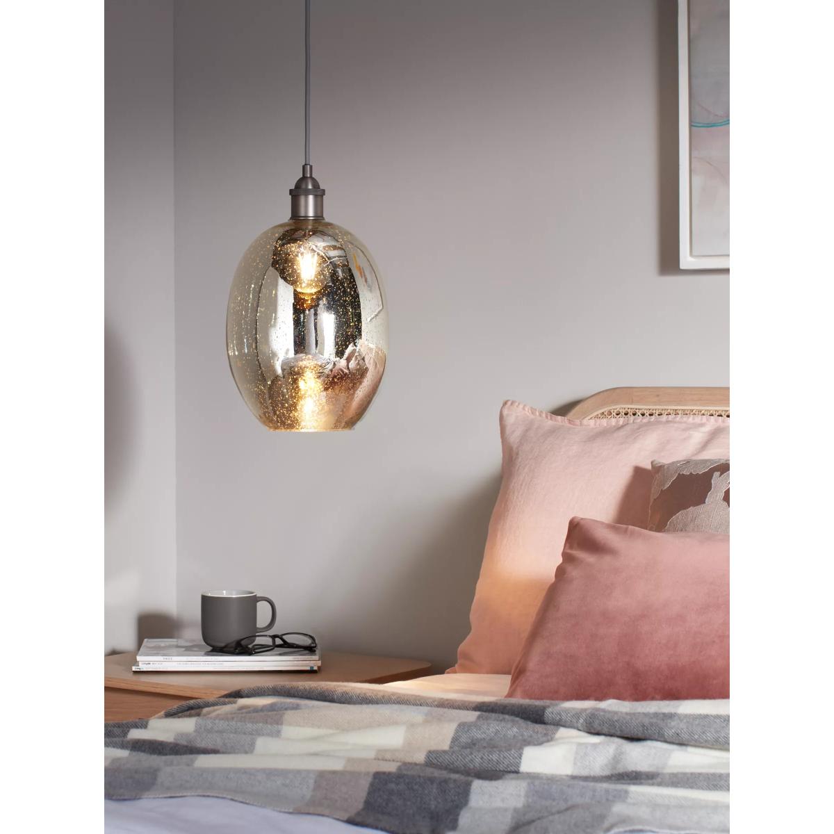 John Lewis & Partners Tabitha Speckled Glass Easy-to-Fit Ceiling Shade, Silver – image 2