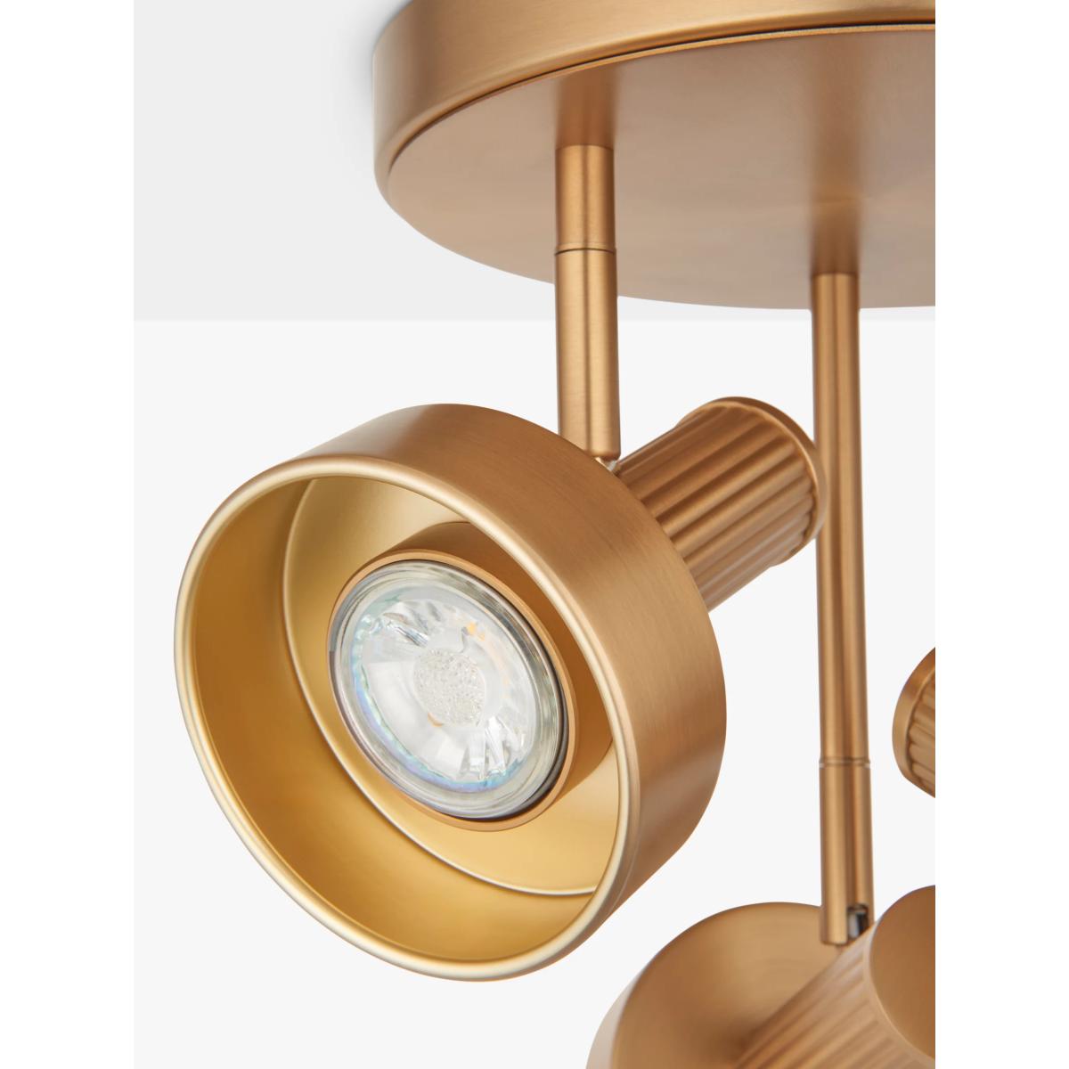 John Lewis Leighton 3 Arm Ceiling Light, Warm Antique Brass – image 3