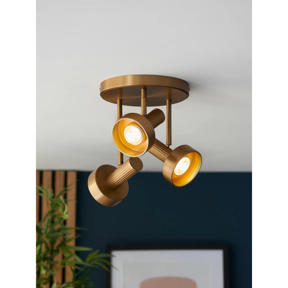 John Lewis Leighton 3 Arm Ceiling Light, Warm Antique Brass – image 4