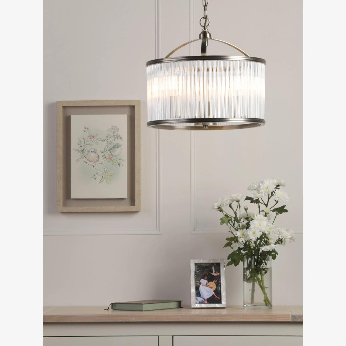 Laura Ashley Sutton 3 Ceiling Pendant Light, Antique Brass – image 1