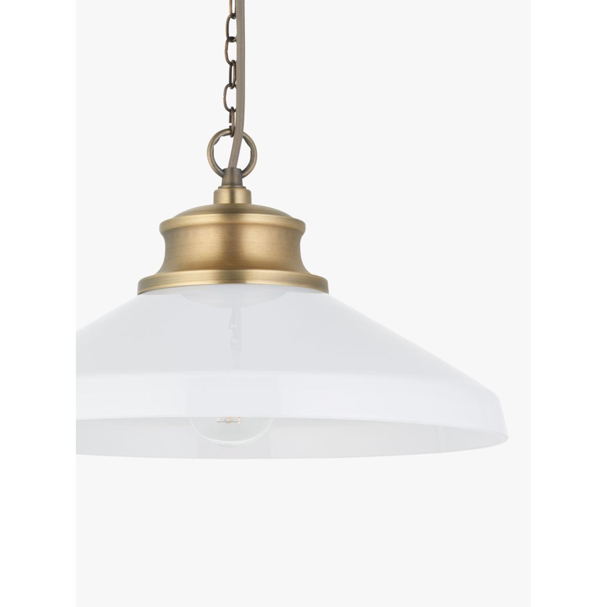 John Lewis Tula Opaline Pendant Ceiling Light, Matt Antique Brass – image 4