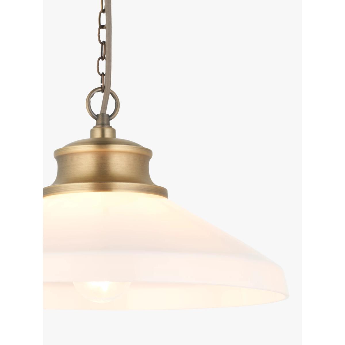John Lewis Tula Opaline Pendant Ceiling Light, Matt Antique Brass – image 5