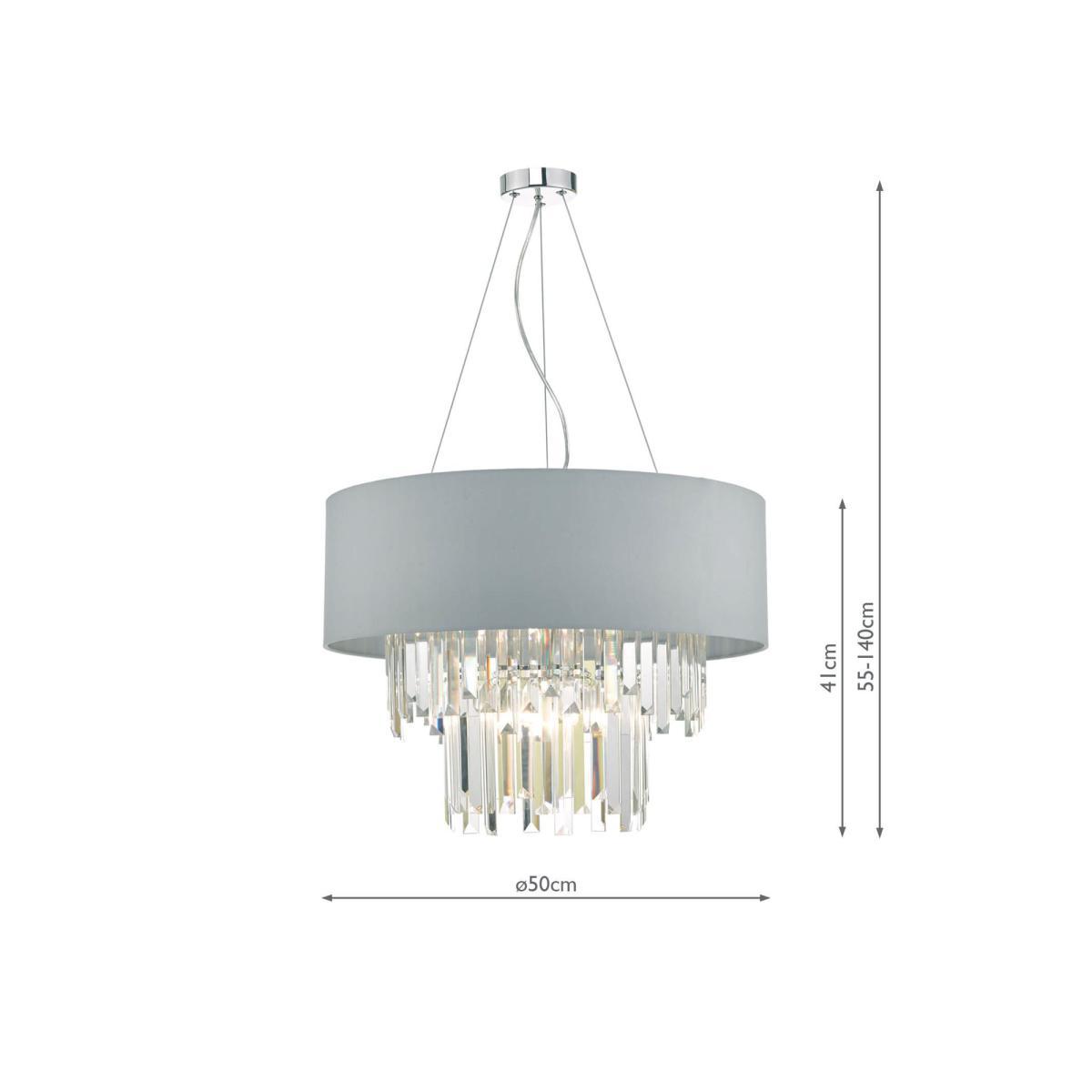 Där Halle Crystal Chandelier Ceiling Light, Clear/Grey – image 4