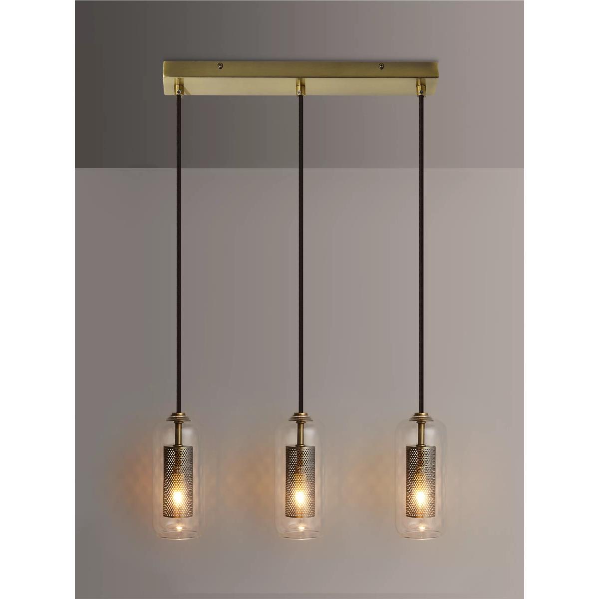 John Lewis & Partners Tulip Bar Ceiling Light, Antique Brass